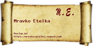 Mravko Etelka névjegykártya
